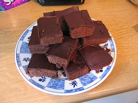 brownie: a small square piece of rich cake, usually made with chocolate