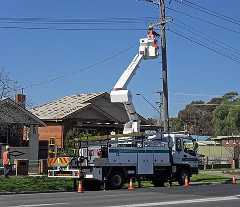 bucket truck: a truck fitted with an extendable, hydraulic boom carrying a large bucket for raising people to...