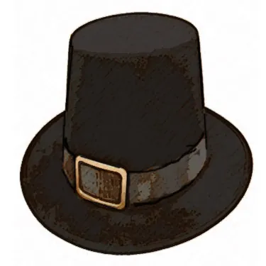 buckle hat: synonym of capotain or pilgrim's hat; commonly associated with the Thanksgiving aesthetic; used to...