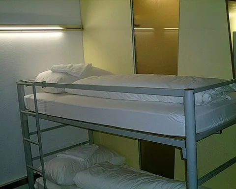bunk: one of a series of berths or beds placed in tiers