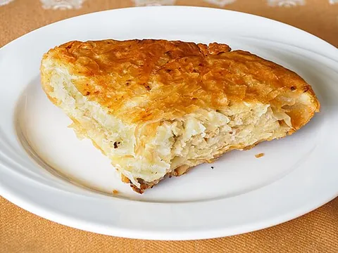 burek: a type of baked or fried filled pastry of the former Ottoman Empire