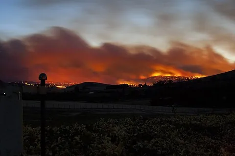 bushfire: an uncontrolled fire in a wooded or grassy area; a wildfire