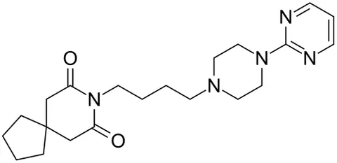 buspirone: a mild antianxiety tranquilizer (trademark Buspar) that is administered in the form of its...