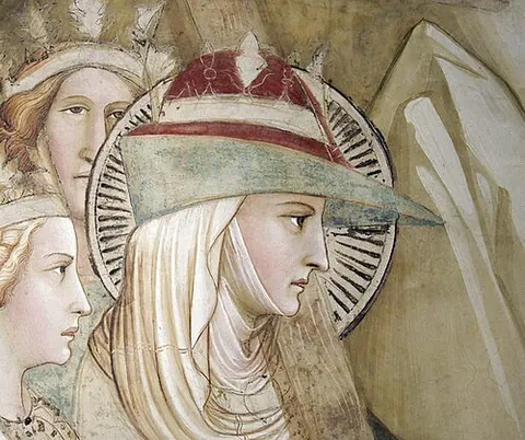 bycoket: a type of medieval cap with a wide brim that comes to a point in the front and is turned up at the...