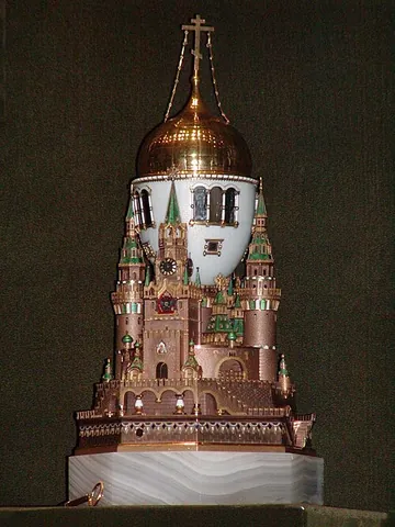 fabergé egg: a highly ornate, jeweled decorative egg created by the House of Fabergé in Saint Petersburg,...