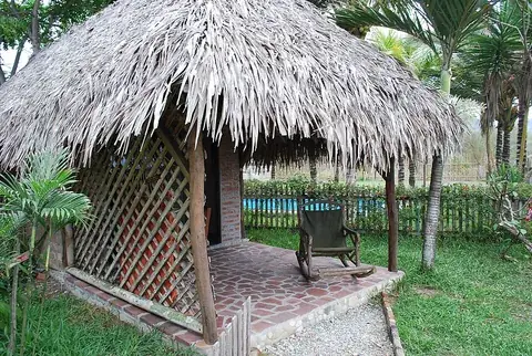 cabana: a cabin or hut for relaxing
