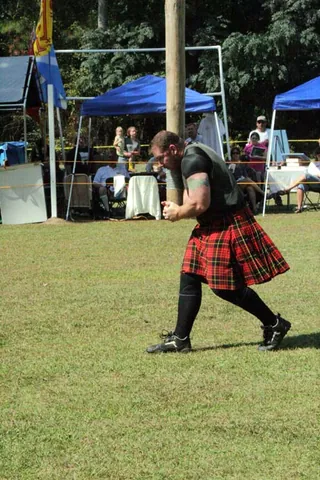 caber: a long, thick log held upright at one end and tossed in the Highland games