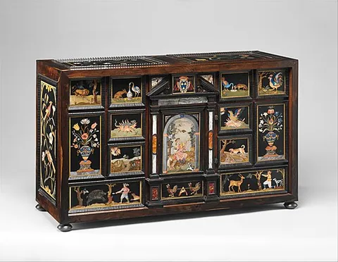 cabinet: a storage closet either separate from, or built into, a wall