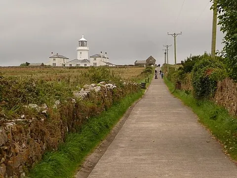 caldey island: an island in Tenby community, on the coast of Pembrokeshire, Wales (OS grid ref SS1496)