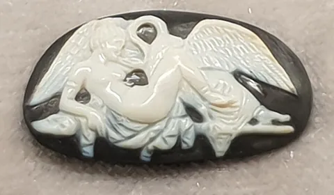cameo: a piece of jewelry, etc., carved in relief