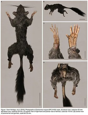 cameroon scaly-tail: a rodent of the species Zenkerella insignis, from West Central Africa