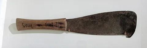 cane knife: a large hand-wielded cutting tool similar to a machete, used for cutting sugar cane
