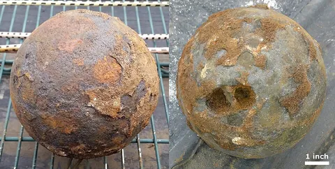 cannonball: a spherical projectile fired from a smoothbore cannon