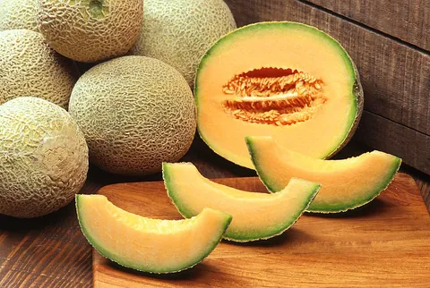cantaloupe: cantalupensis Group sensu stricto, with non- or slightly netted rind, also known as true cantaloupe...