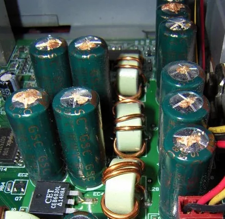 capacitor plague: premature failure of an electrolytic capacitor, especially when several are beginning to fail at...