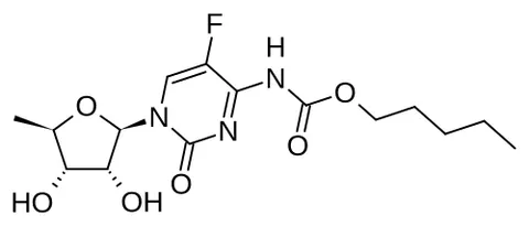 capecitabine: an antineoplastic drug C₁₅H₂₂FN₃O₆ (trademark Xeloda) that is converted in the body to fluorouracil...