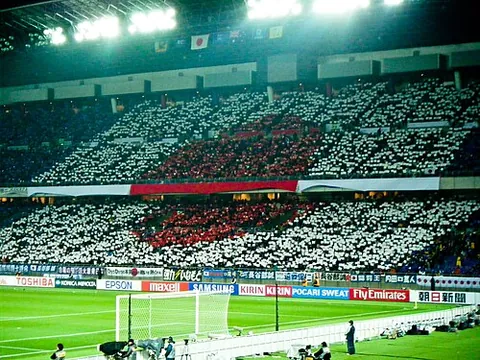 card stunt: a planned, coordinated sequence of actions performed by an audience, whose members raise cards...