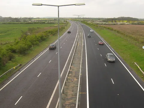 carriageway: the part of a road that carries traffic