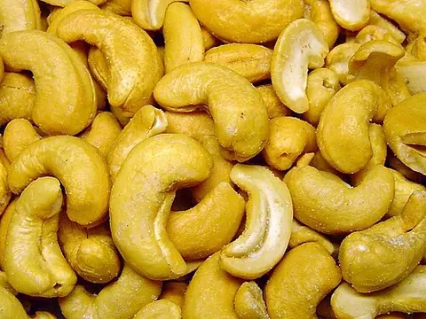 cashew nut: the seed of the cashew tree, often viewed as a nut in the culinary sense