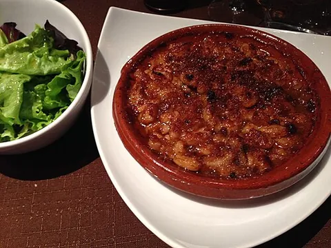 cassoulet: a rich stew originating in southwest France containing beans and meat