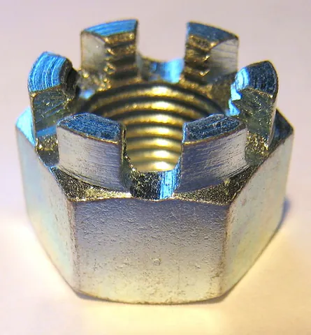 castellated nut: a type of nut (internally threaded fastener) with castellations, typically to hold a retaining pin...