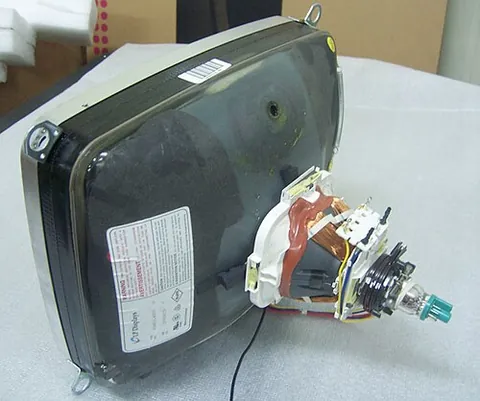cathode ray tube: a vacuum tube that displays still or moving images (such as for a television), by controlling the...