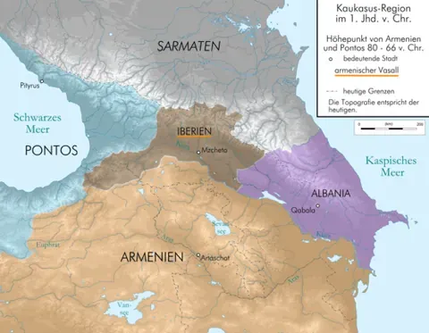 caucasian albania: an ancient region and former kingdom in West Asia, south of the Caucasus mountains, east of Armenia...