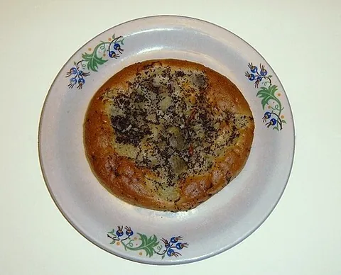cebularz: a wheat dough pancake with diced onion and poppy seed, originating in traditional Polish and...