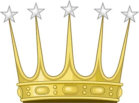 celestial crown: a modified eastern crown consisting of a gold fence usually adorned with points or rays topped with...
