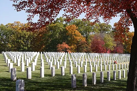 cemetery: a place where the dead are buried; a graveyard or memorial park