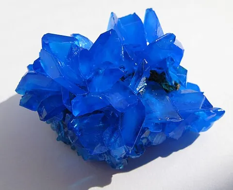 chalcanthite: a mineral form of copper sulfate, CuSO₄