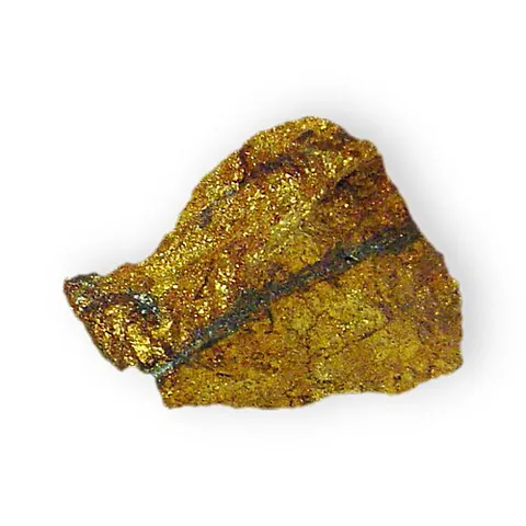 chalcopyrite: a yellow mineral that is a mixed sulfide of copper and iron, with the chemical formula CuFeS₂