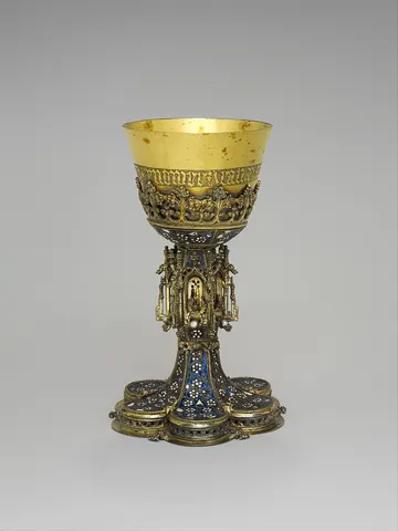 chalice: a large drinking cup, often having a stem and base and used especially for formal occasions and...