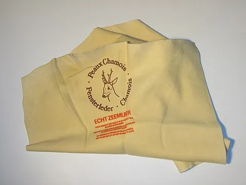 chamois leather: a soft suede leather, originally from the chamois but now made from sheepskin, used in cleaning and...