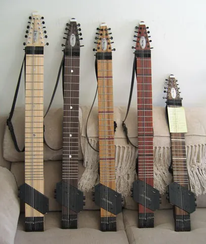 chapman stick: a form of electric guitar, resembling a wide fretboard with 8, 10 or 12 strings