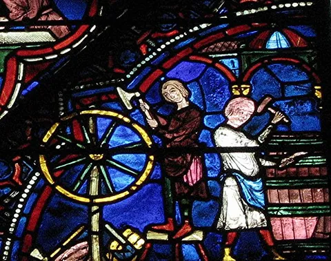 chartres blue: a shade of blue created for the stained glass windows of Chartres Cathedral, containing traces of...