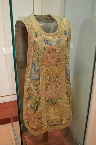 chasuble: the outermost liturgical vestment worn by clergy for celebrating Eucharist or Mass, equivalent to...