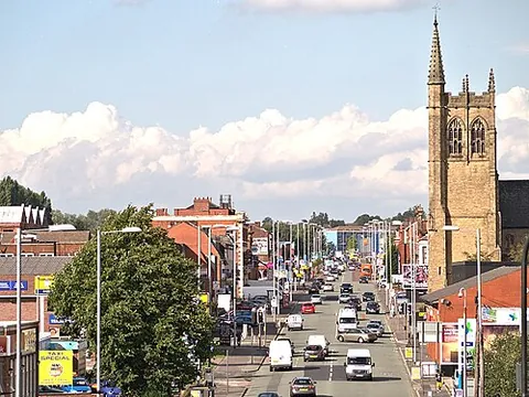 cheetham hill: a suburb in Cheetham ward, Manchester, Greater Manchester, England, north of the city centre (OS...