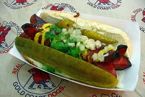 chicago-style relish: a bright green-dyed sweet pickle relish typically used on Chicago-style hot dogs