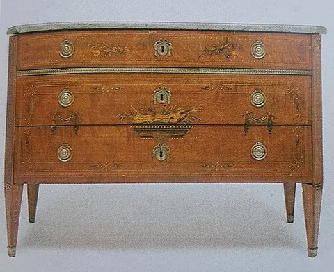 chiffonier: a tall, elegant chest of drawers, often with a mirror attached