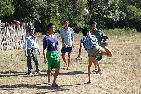 chinlone: a Burmese ball game incorporating aspects of both sport and dance