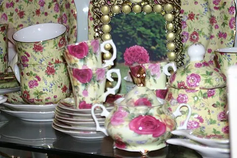 chintzy: of or decorated with chintz