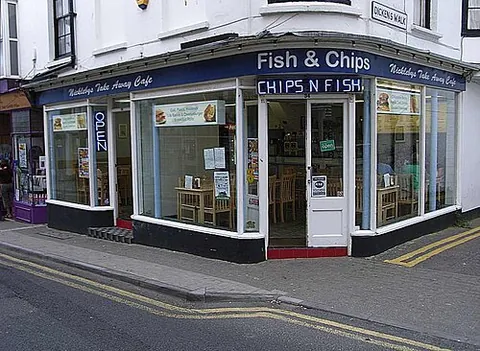 chip shop: a fast food outlet which sells fish and chips