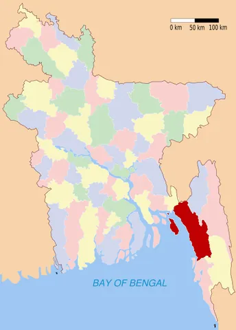 chittagong district: one of the eleven districts in the Chittagong Division of Bangladesh