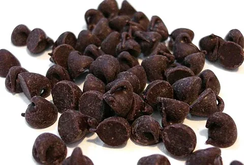chocolate chip: a small, usually near-conical piece of chocolate
