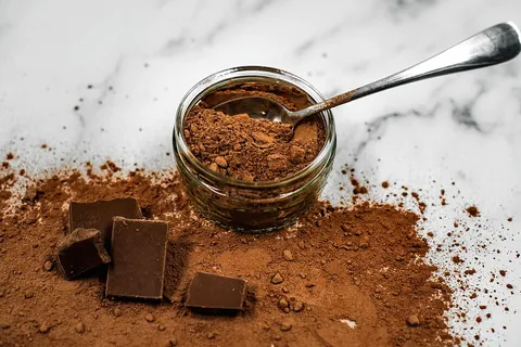 chocolate: a food made from ground roasted cocoa beans