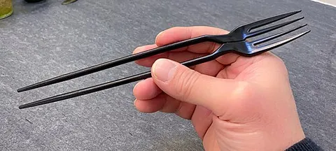 chork: an eating utensil that can be used like chopsticks or like a fork