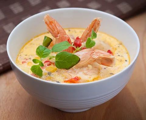 chowder: a thick, creamy soup or stew