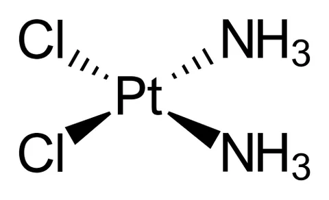 cisplatin: a platinum-containing antineoplastic drug cis-diamminedichloro-platinum(II) (Cl₂H₆N₂Pt) that is...