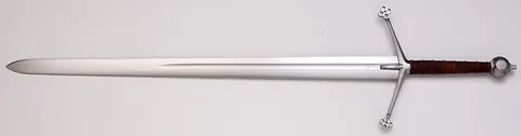 claymore: a large two-handed sword historically used by the Scottish Highlanders